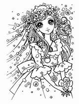 Coloring Pages Anime Cute Girl Book Adult Books Christmas Sheets Princess Takahashi Macoto Printable Manga Color ぬりえ Adults Drawings Fehyesvintagemanga sketch template