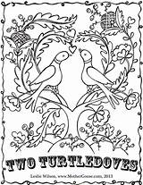 Coloring Pages Turtle Doves Popular Christmas Coloringhome sketch template