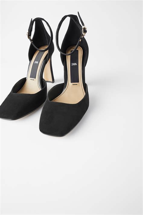 Zara Leather Square Toe Heels
