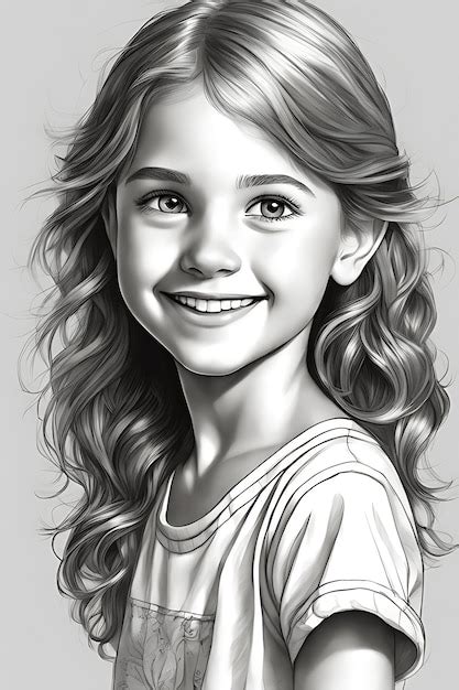 premium ai image joyful child coloring page printable pencil sketch