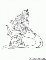 Mermaid Sirenette Sirene sketch template