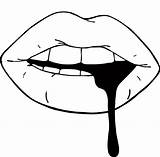 Lips Dripping sketch template