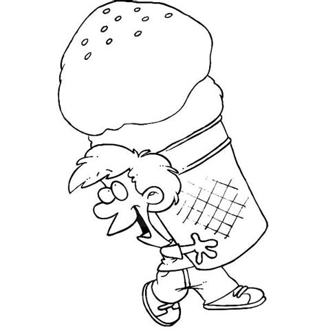 boy carrying  giant ice cream cone coloring pages bulk color giant