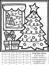 Value Place Christmas Number Color Sheets Themed Coloring Math Colors Teacherspayteachers sketch template