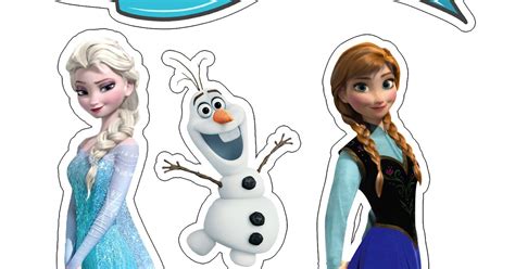elsa anna  olaf  frozen  printable cake toppers