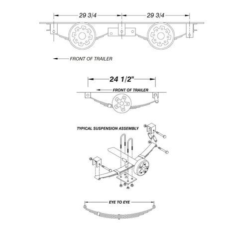 typical suspension assembly diagram trailer axles utility trailer parts utility trailer