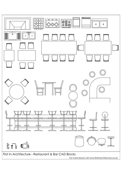 Free CAD Blocks – Restaurant and bar | Architectural