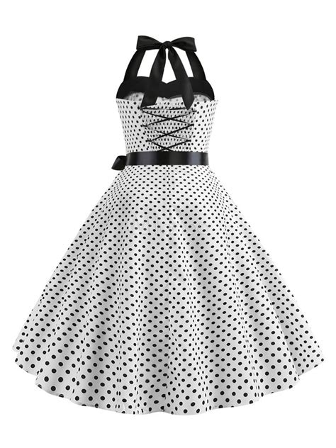 Rockabilly Pin Up Dress Années 1950 Femme Robe À Pois Vintage D été