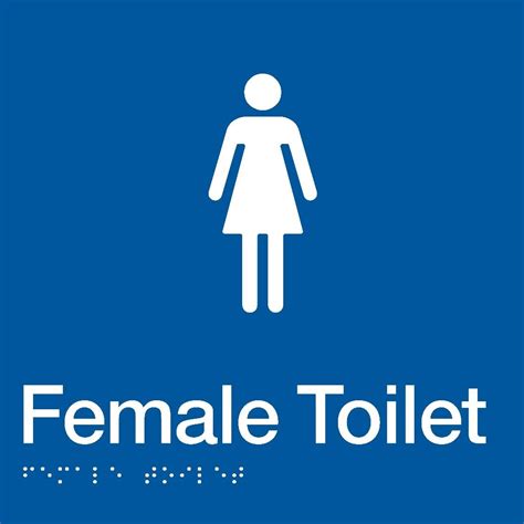 Blue Female Toilet Sign With Braille Ft Blue Free Shipping Scl