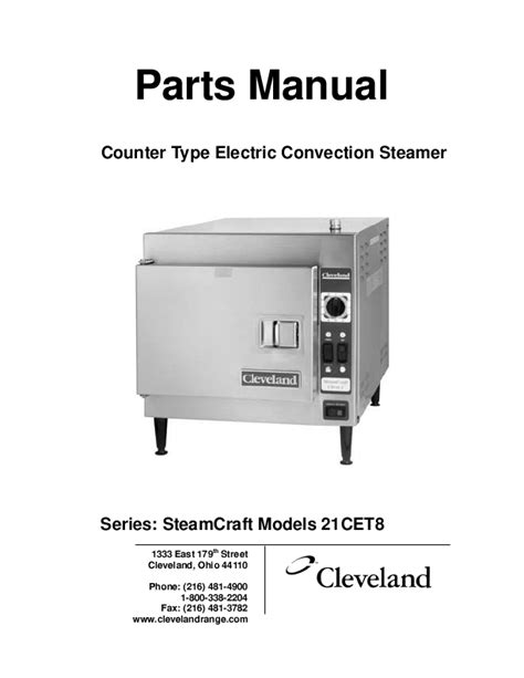 cleveland electric steamer operators manual manualsonlinecom