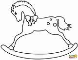 Pages Horse Rocking Coloring Horses Christmas Colouring Horsey sketch template