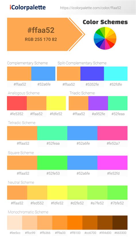 pantone   color hex color code ffaa information hsl rgb pantone
