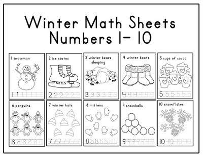 winter full pages preschool printable worksheet