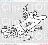 Chasing Clip Businessman Outline Illustration Cartoon Rf Royalty Toonaday sketch template