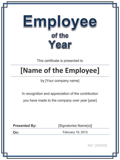 professional employee   year certificate template
