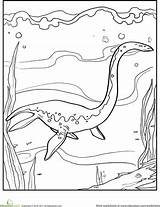 Elasmosaurus Dinosaur Coloring Pages Color Dinosaurs Kindergarten Worksheets Kids Cartoon Printable Sheets Tsgos Choose Board Colouring sketch template