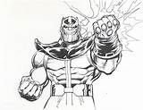 Dibujos Thanos Infinity Fuerte Dibujosonline Coloring Avengers sketch template