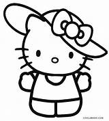 Kitty Hello Coloring Drawing Pages Printable sketch template