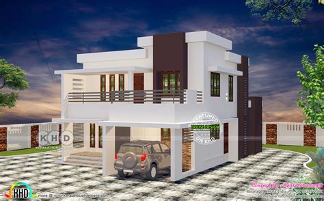 sq ft house left   view rendering kerala home design  floor plans  dream