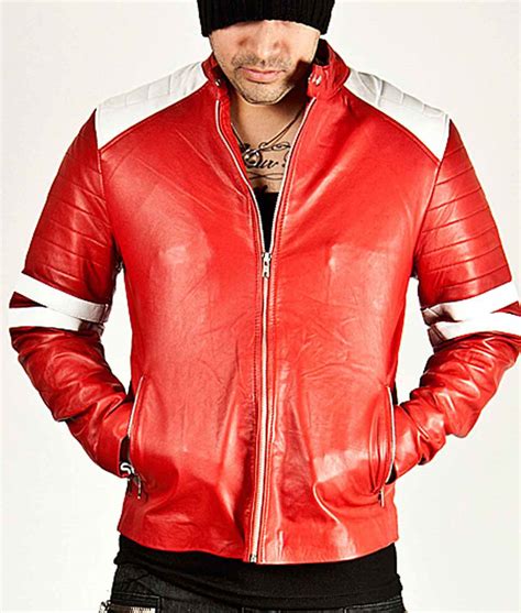 Tyler Durden Jacket Fight Club Red Leather Jacket Brad Pitt