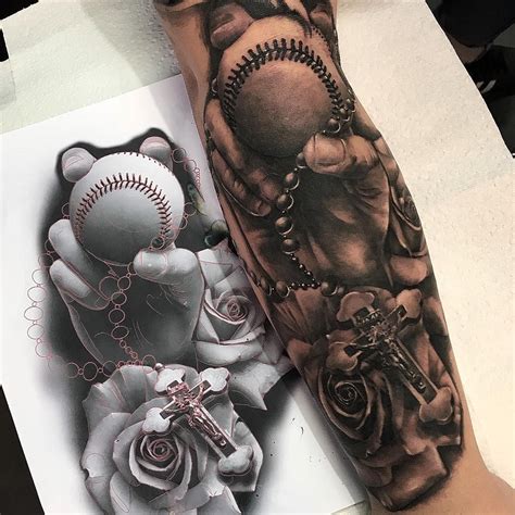 pin  tattoo designs men forearm  baseball