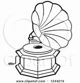 Gramophone Phonograph Clipart Illustration Royalty Perera Lal Drawing Vector Coloring Phonographs Pages Getdrawings Template sketch template