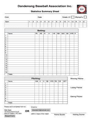 blank baseball stat sheet season form fill   sign printable