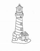 Lighthouse Coloring Pages Drawing Lighthouses House Printable Template Simple Maine Printables Glass Stained Cape Light Colouring Patterns Milliande Hatteras Craft sketch template