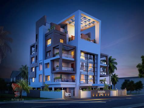 apartment elevation designing  architectural rendering services  apartment design  power