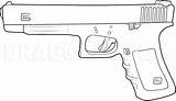 Draw Handgun Drawing Hand Step Outline Guns Gun Stencils Dragoart Templates Crafts Cut sketch template