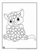 Dot Cat Marker Coloring Pages Valentine Printables Kids sketch template