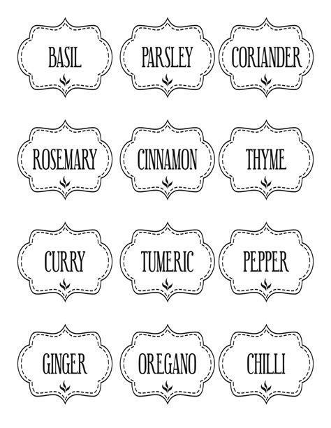 printable kitchen spice labels  graffical muse