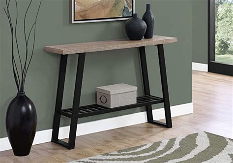 Monarch Specialties Accent Table 48 L Dark Taupe Black Hall Console