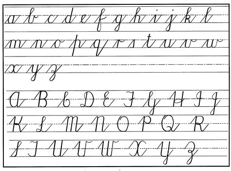 cursive handwriting practical pages