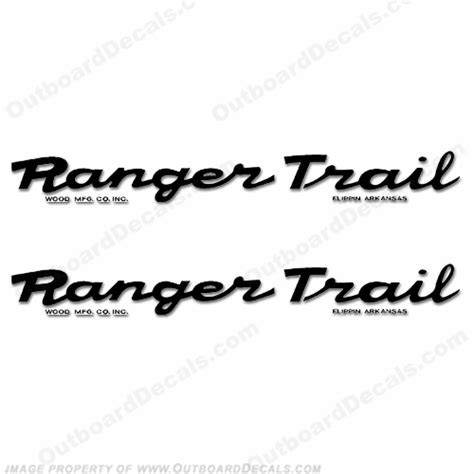 ranger trail script style trailer decals set    color
