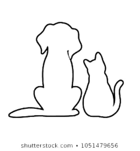 outline   dog   cat   white background good backgrounds