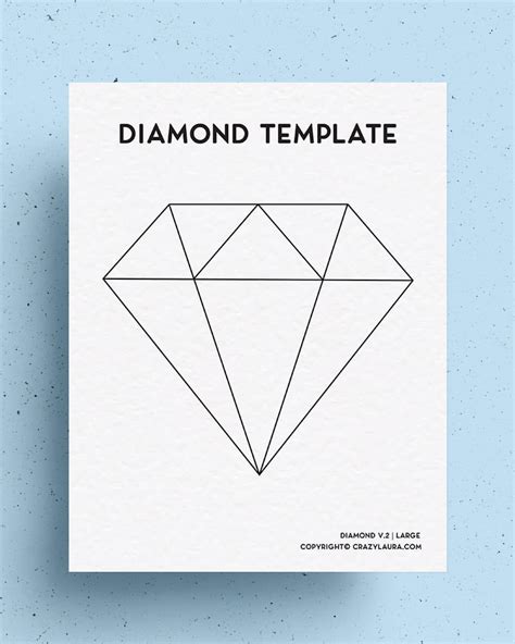 diamond template outline printable sheets crazy laura
