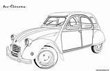 2cv Chevaux Coloriages Vw Combi Anciennes Citroën Moyen Vielle Imprimable Aloine Moto sketch template