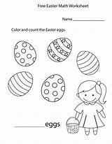 Easter Worksheets Preschool Kindergarten Worksheet Coloring Math Pages Color Kids Count Printable Activity Fun Tracing Print Counting Kindergartenworksheets Getcolorings sketch template