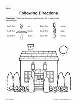 Directions Following Printable Grade Coloring 1st Teachervision Follow Activity Activities Pre Sheet Kids Preschool Color Printables Students Drawing Children English sketch template