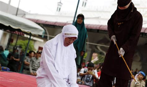 Horrifying Moment Woman Is Lashed Under Sharia Law For