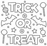 Trick Treat Coloring Pages Printable Kids sketch template