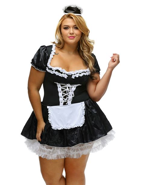 French Maid Costume Womens Flirty Plus Sizes 8 26