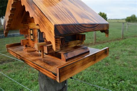 log cabin bird feeder log cabin handcrafted amish handmade etsy   log cabin bird