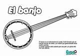Instrumentos Cuerda Musicales Banjo Niños Música Educativos Fichas Banjos Guitarras Childrencoloring sketch template