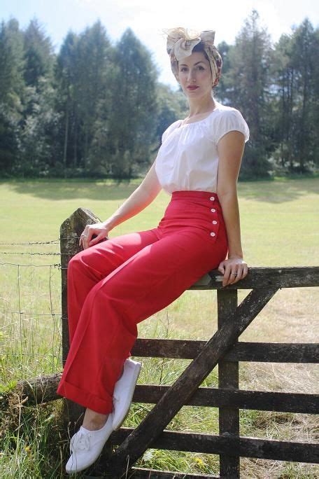 ladies 1940 s style swing trousers red vintage wardrobe dresses and skirts pinterest