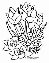 Spring Coloring Pages Flowers Easy Printable Color Springtime Kids Flower Children Leaves Will Classroom Sping Kindergarten sketch template