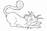 Meowth Printablecolouringpages Lineart sketch template