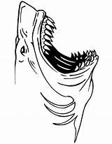 Shark Jaws Stencils Getdrawings Silhouette sketch template
