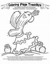 Coloring Mayo Cinco Pages Cactus Children Dance Tuesday Print Dulemba Everfreecoloring sketch template